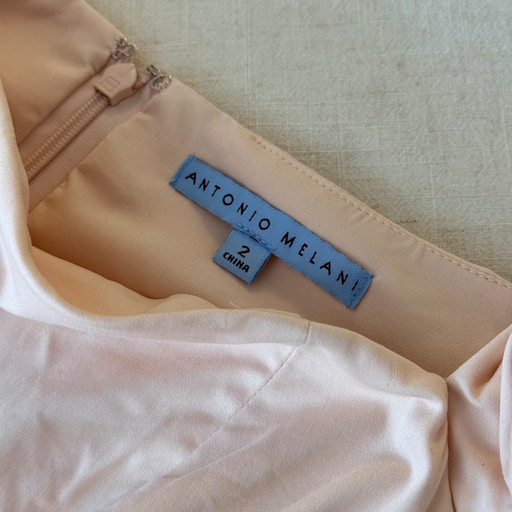 Antonio Melani Lori Sateen Dress Light Pink Ruffle Midi  Womens Size 2 NWT - Picture 9 of 10